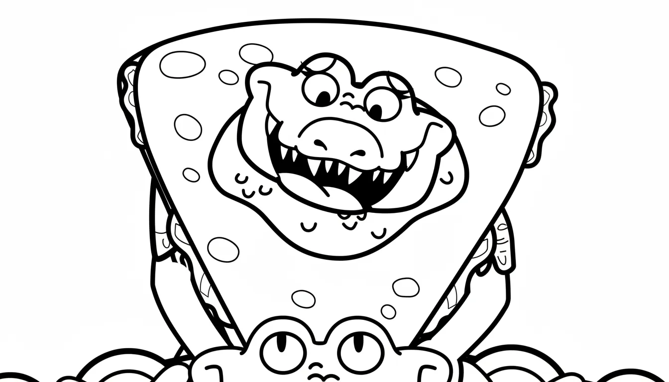 coloriage Quesadilla Crocodila à imprimer gratuitement pdf