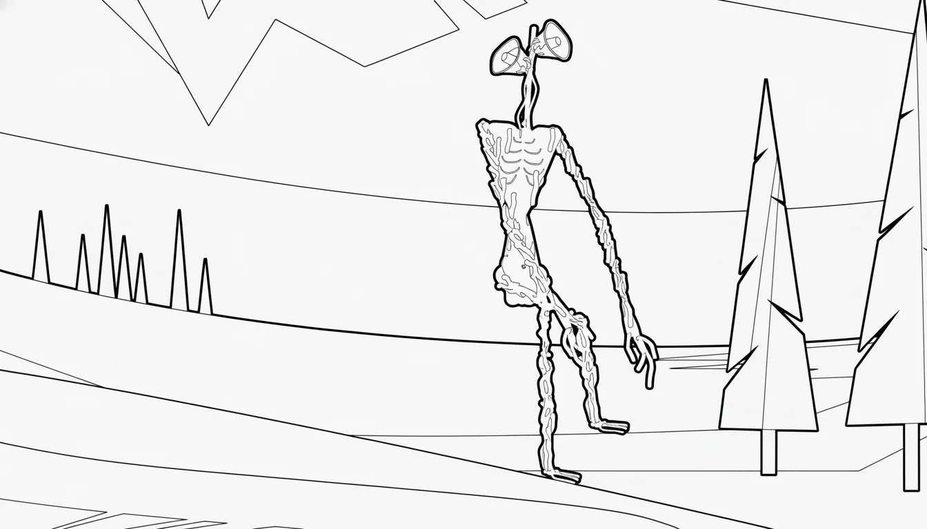 coloriage Siren Head à imprimer pour enfant de 12 ans