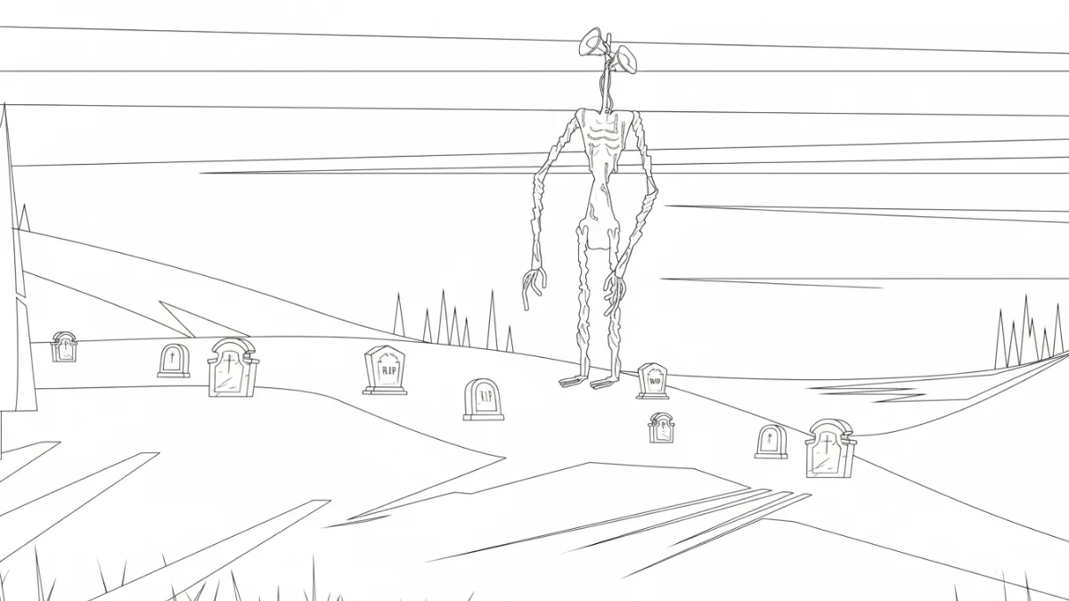 image de coloriage Siren Head pour enfant