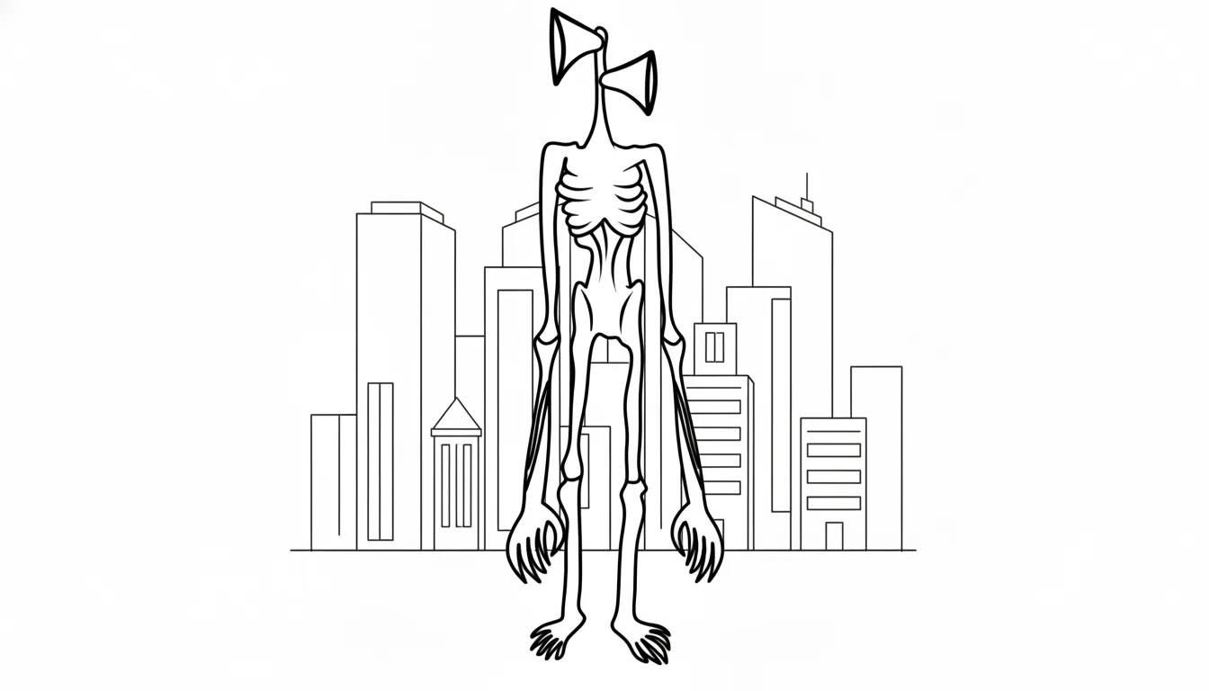 coloriage Siren Head à imprimer pour enfant de 4 ans