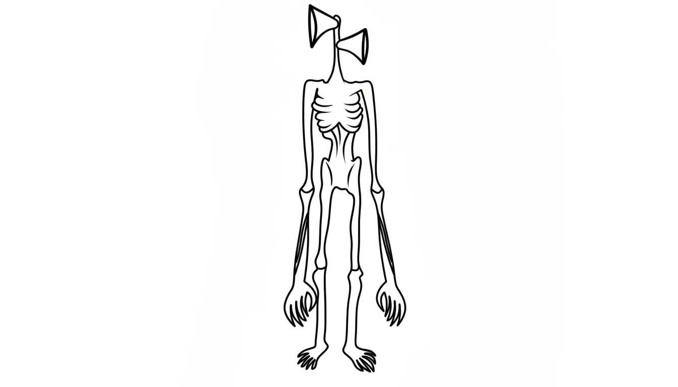 coloriage Siren Head à imprimer pour enfant de 8 ans