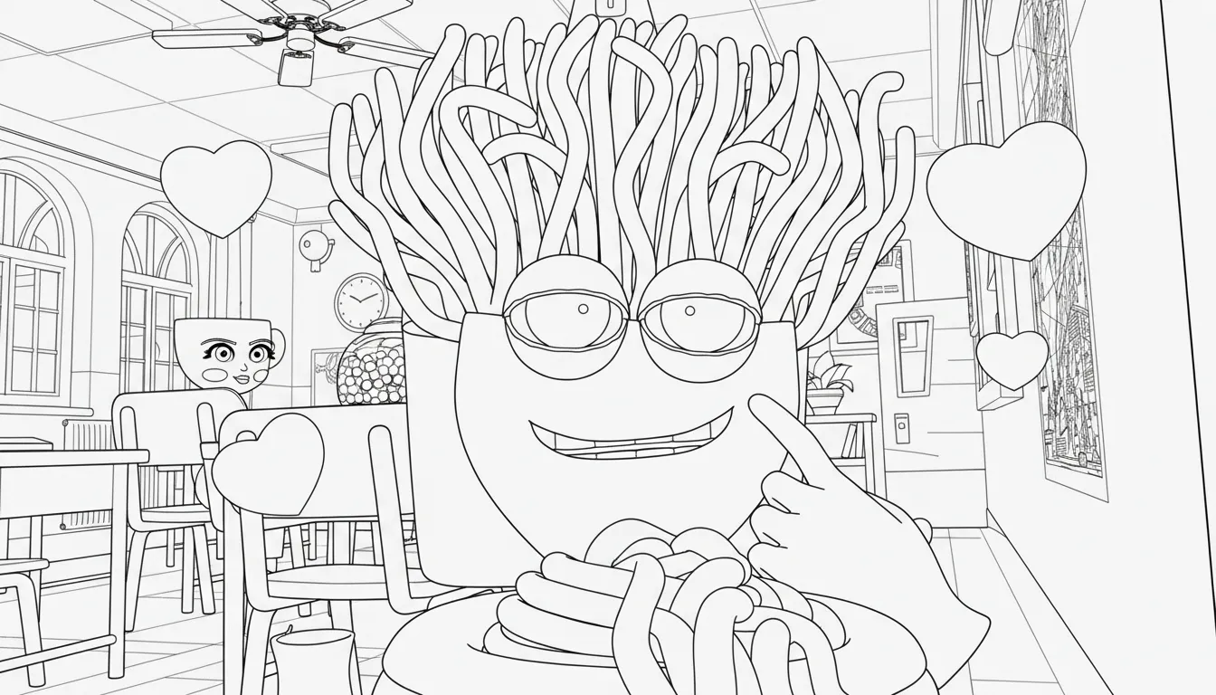 coloriage Spaghetti Toilette a colorier en ligne