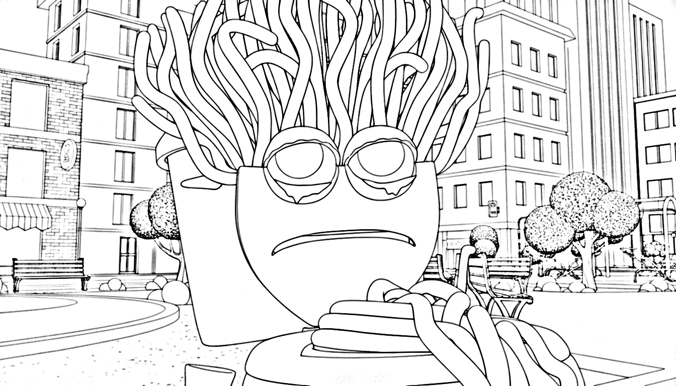 coloriage Spaghetti Toilette et decoupage 1