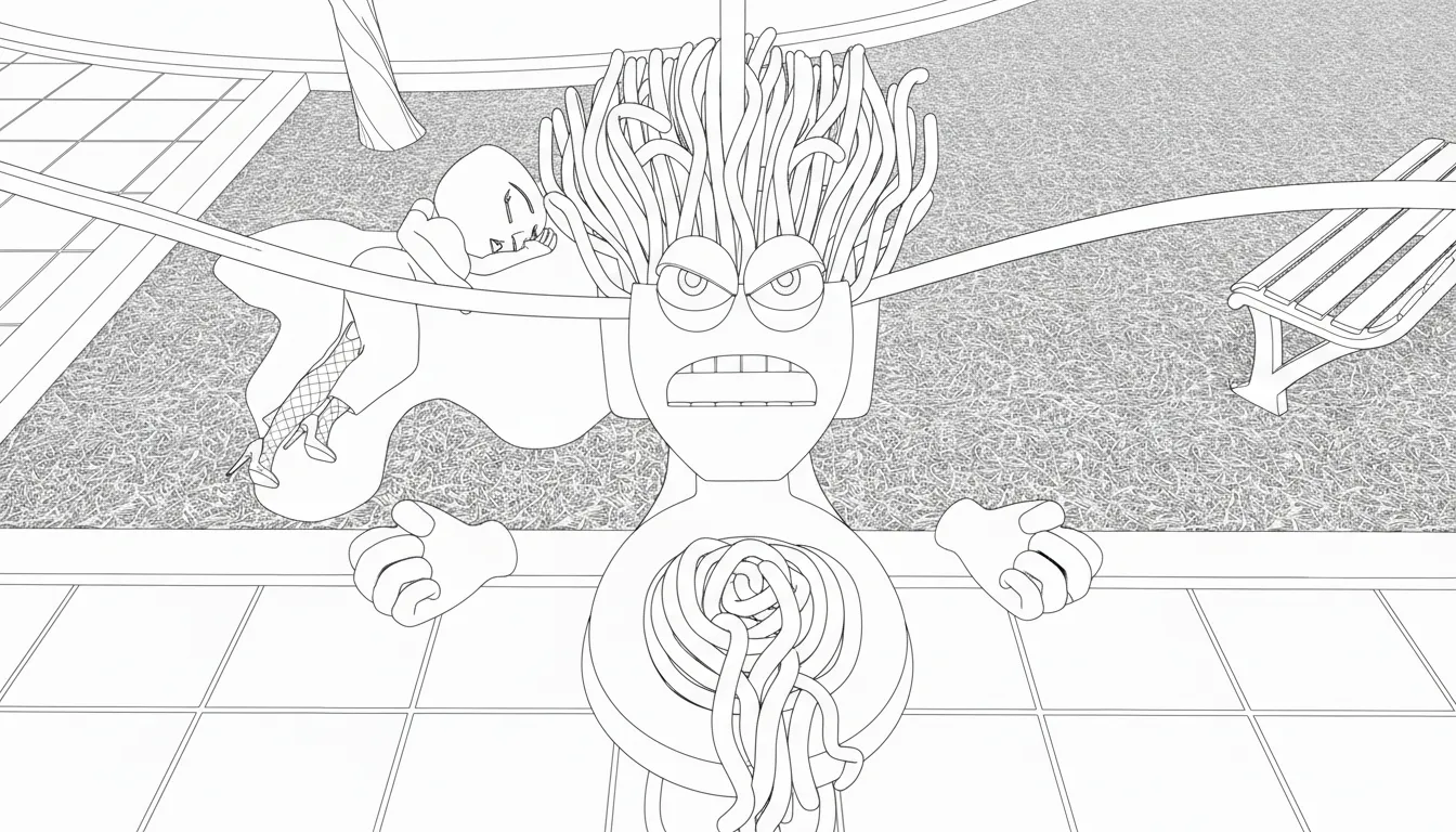 imprimer coloriage Spaghetti Toilette 1