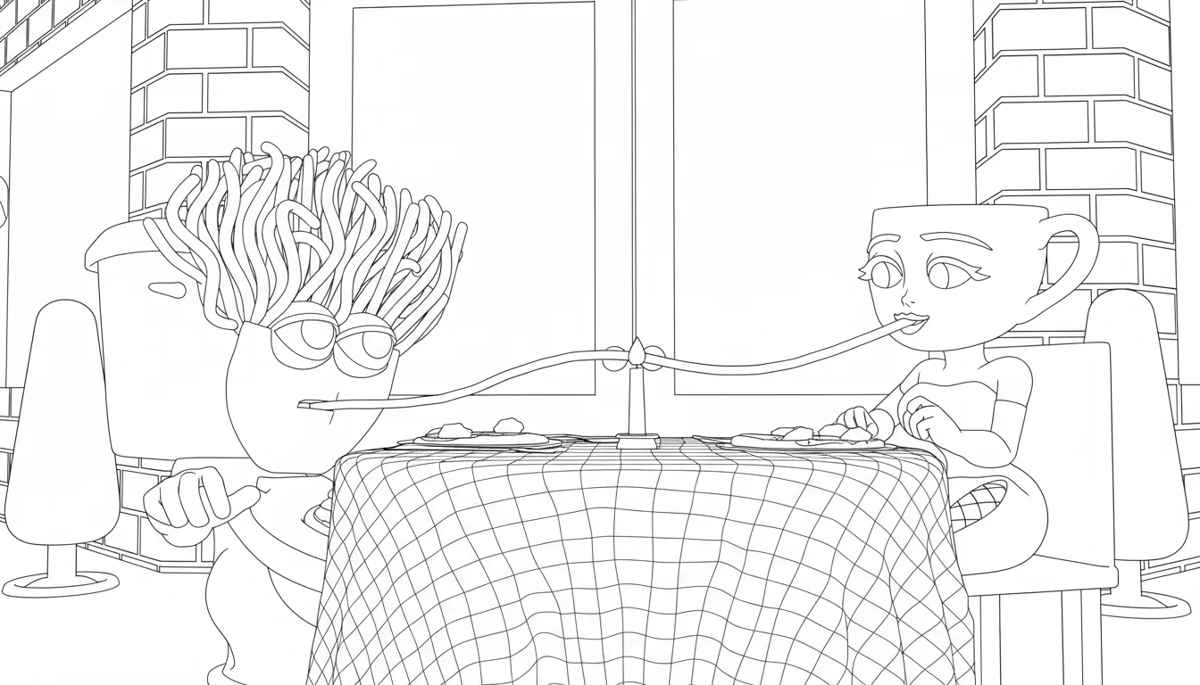 coloriage Spaghetti Toilette à imprimer pour enfant de 9 ans