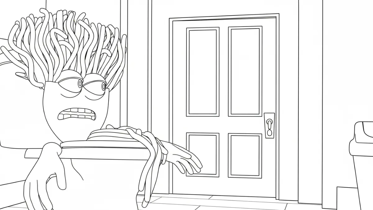 coloriage Spaghetti Toilette pour enfants a imprimer gratuit