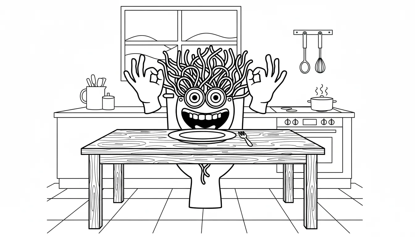 coloriage Spaghetti Toilette en ligne pour enfant
