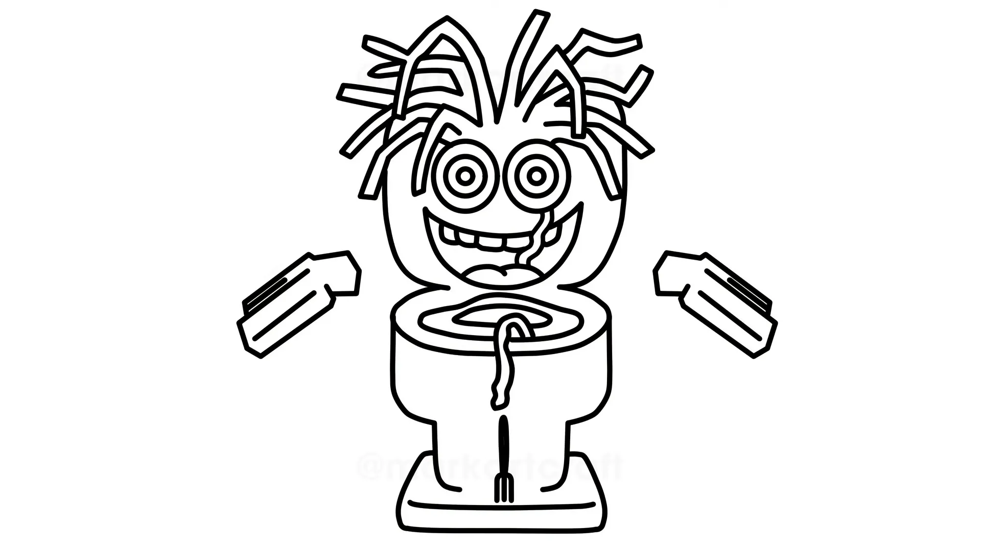 coloriage Spaghetti Toilette à imprimer