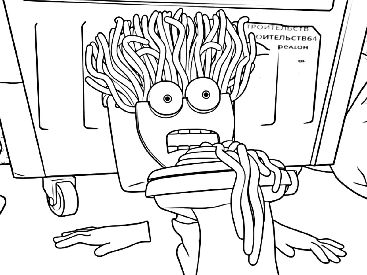 image pour coloriage Spaghetti Toilette enfant
