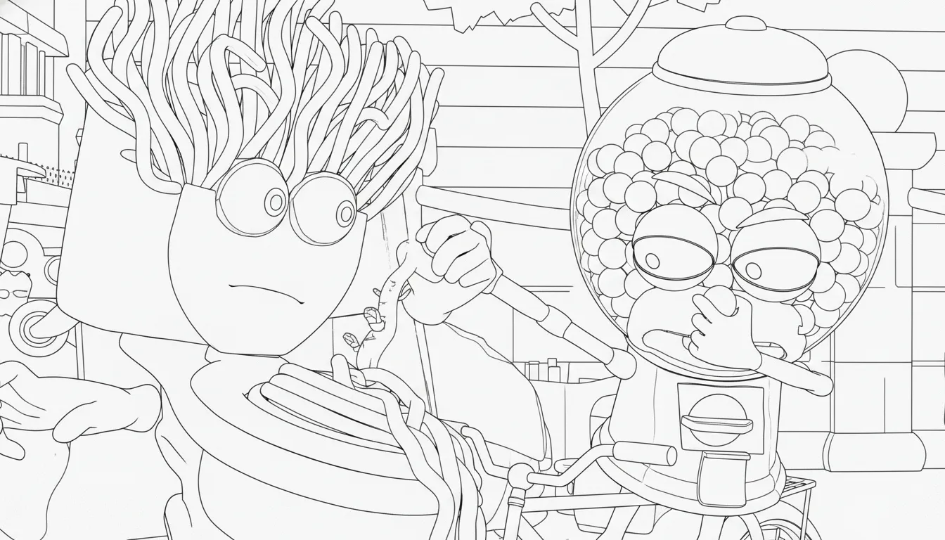 coloriage Spaghetti Toilette a imprimer gratuit