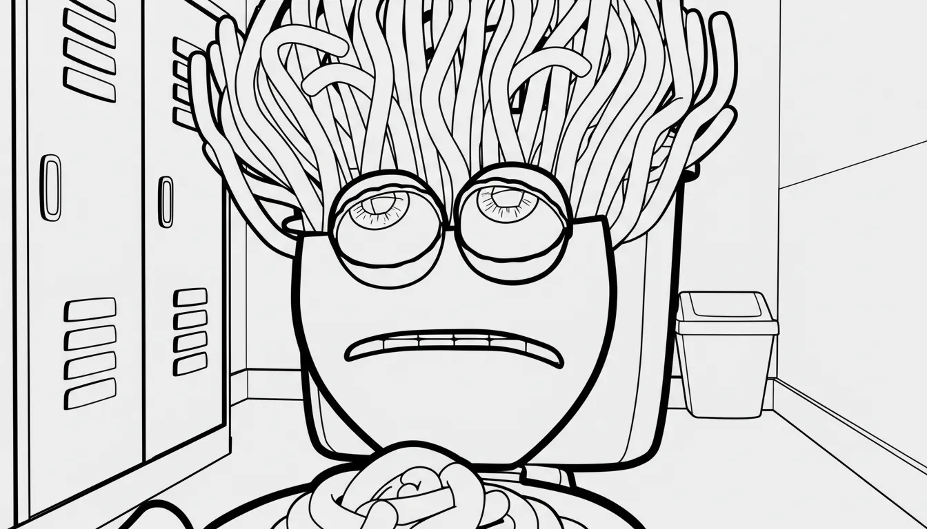 coloriage Spaghetti Toilette gratuit