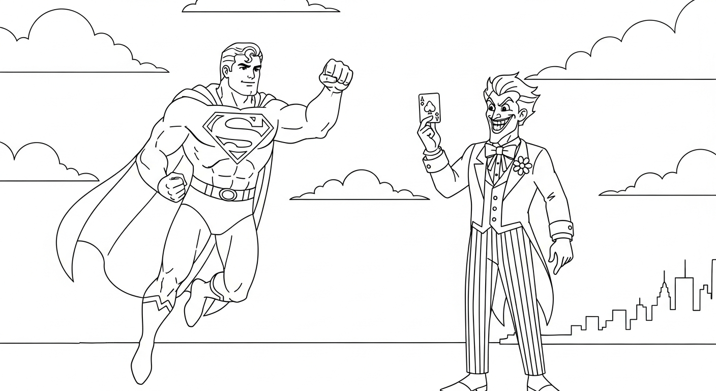 coloriage Superman updated à imprimer kawaii