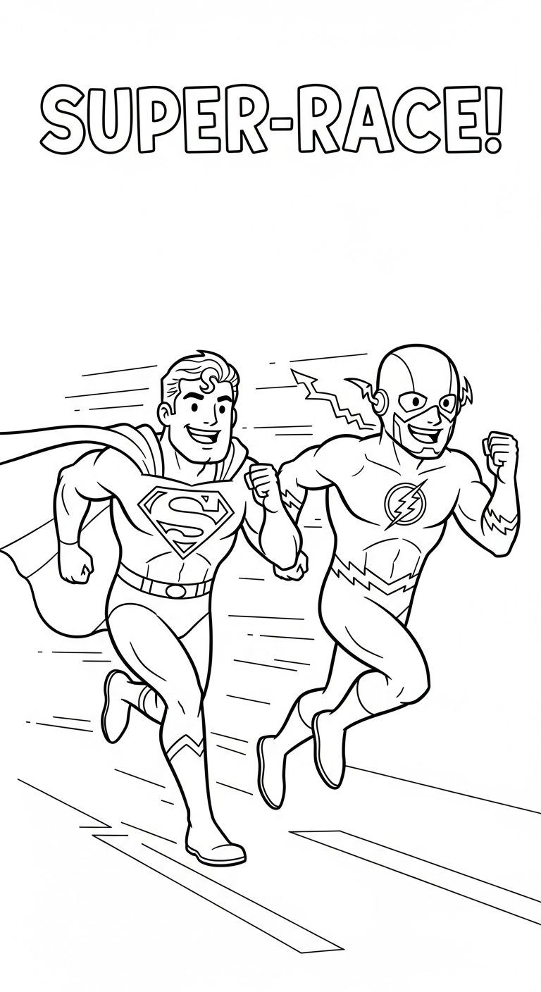 coloriage Superman updated à imprimer pour enfant de 7 ans