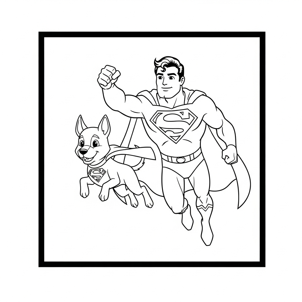 imprimer coloriage Superman updated gratuit