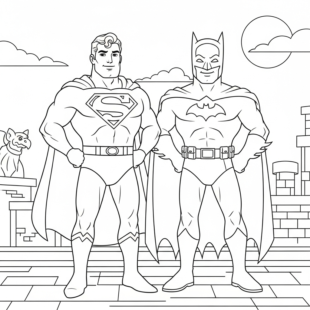 coloriage Superman updated et decoupage