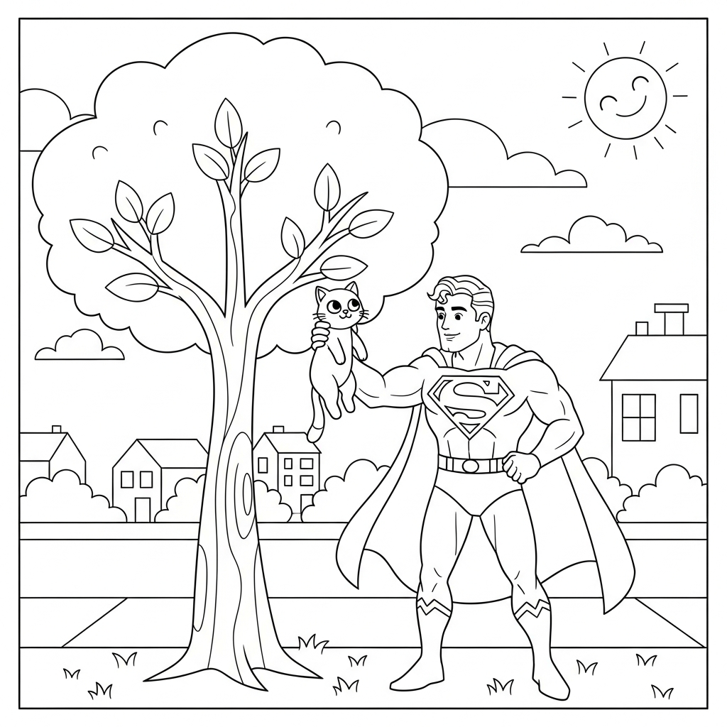 coloriage Superman updated gratuit à imprimer