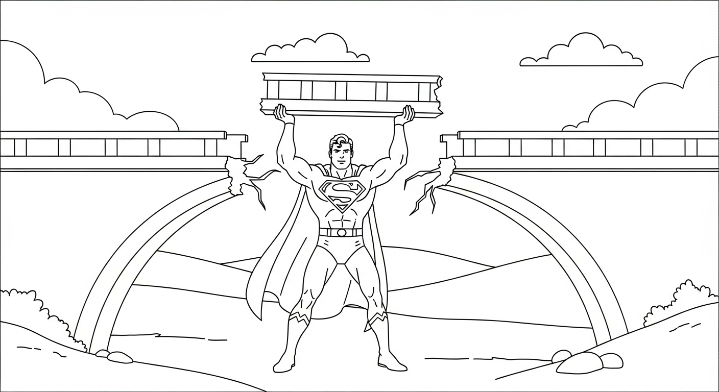 coloriage Superman updated pour enfant de 7 ans