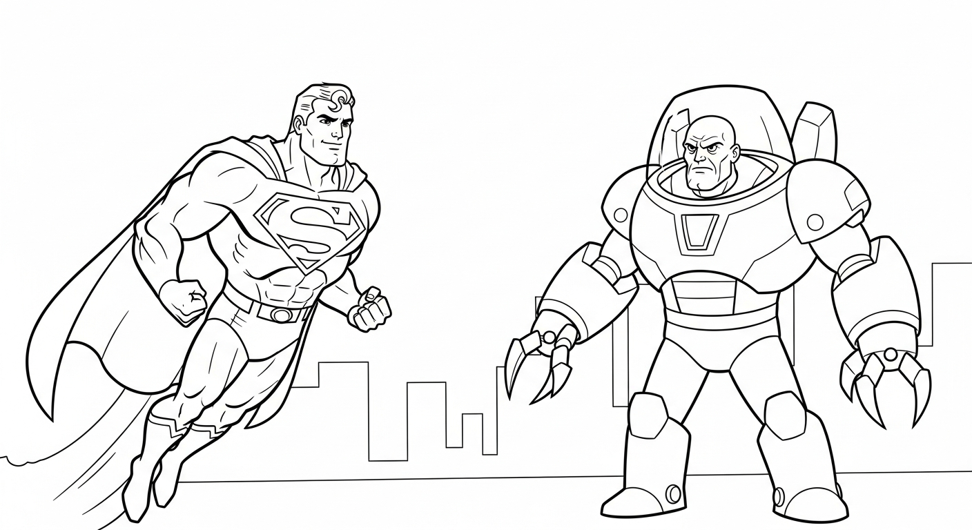 coloriage Superman updated pour enfants