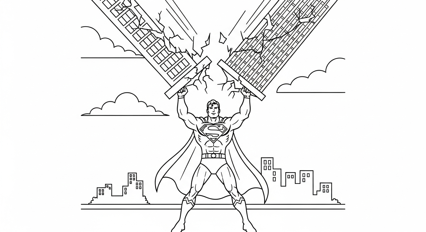 coloriage Superman updated pour enfant