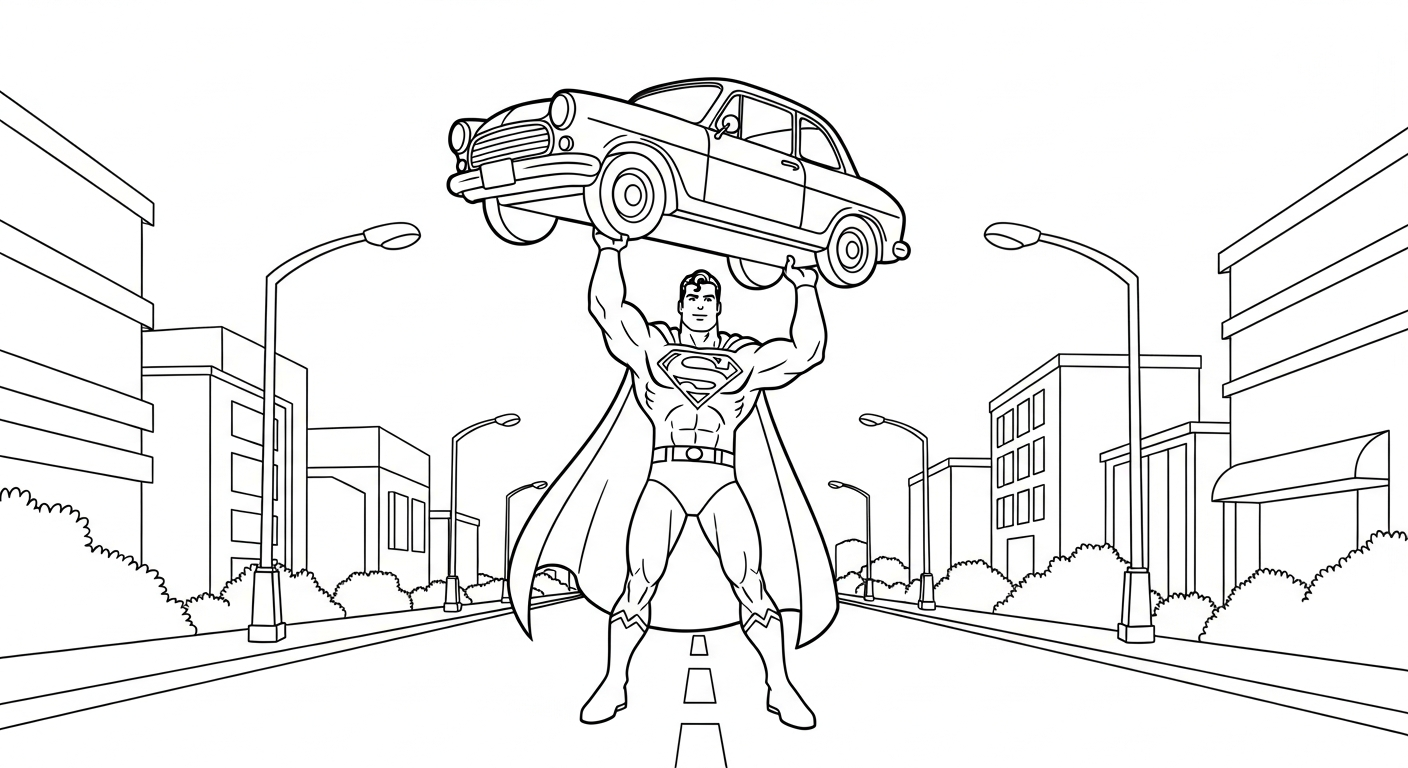 coloriage Superman updated pour enfant a imprimer gratuit