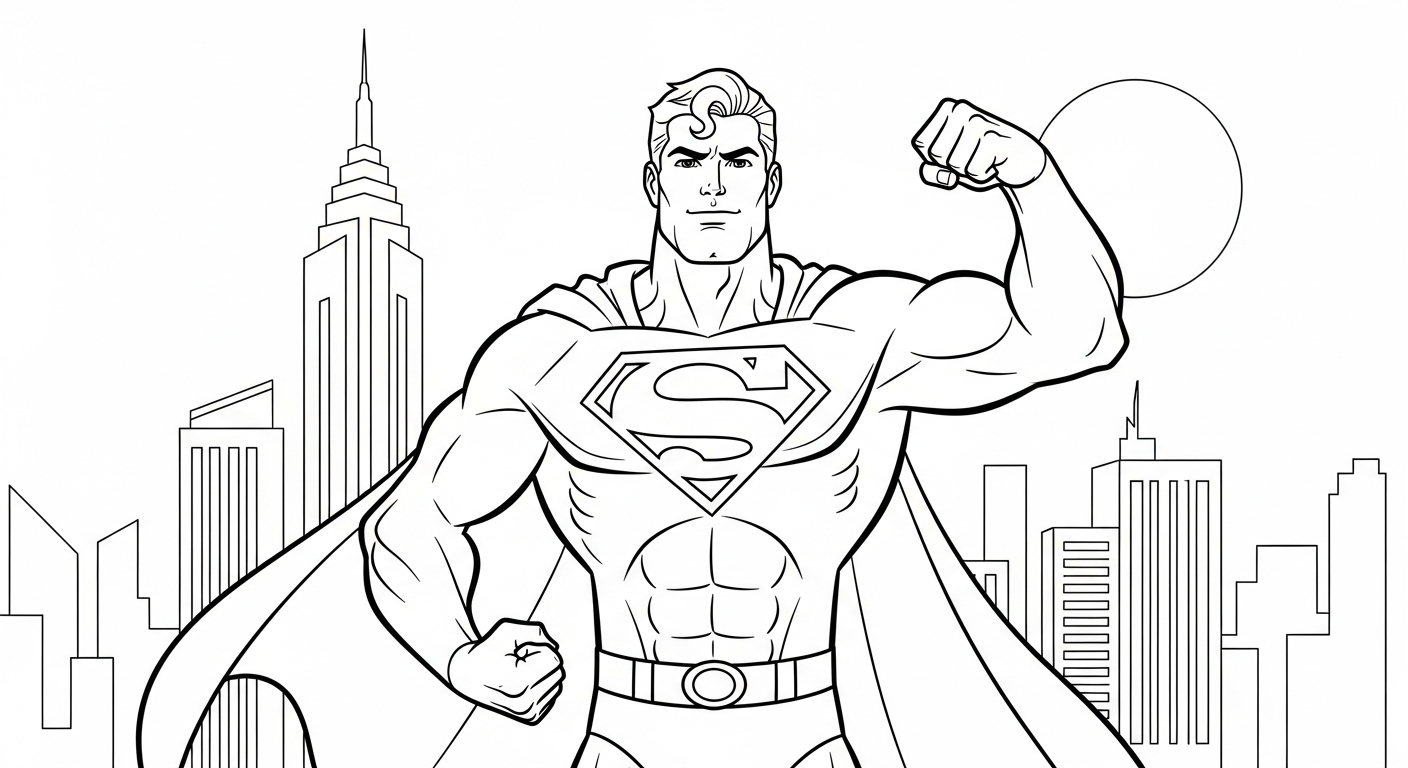 coloriage Superman updated gratuit en ligne