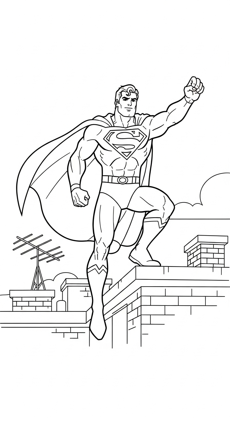 image pour coloriage Superman updated enfant