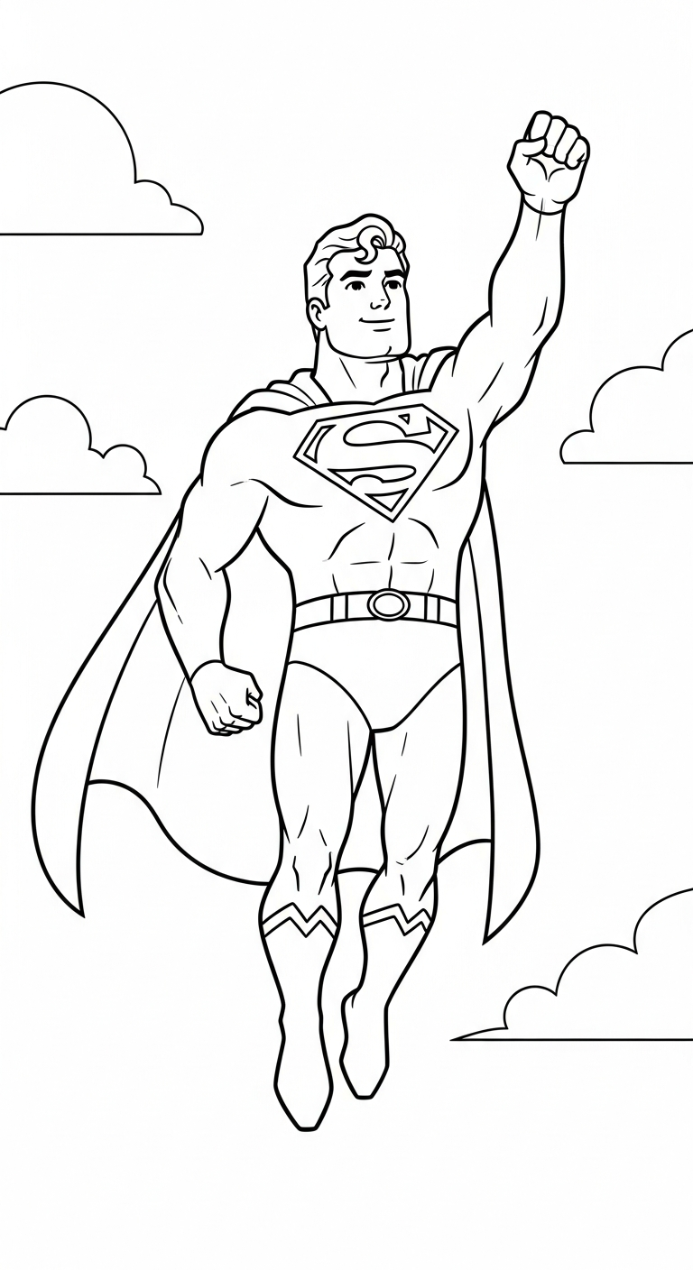 image de coloriage Superman updated pour enfant 1
