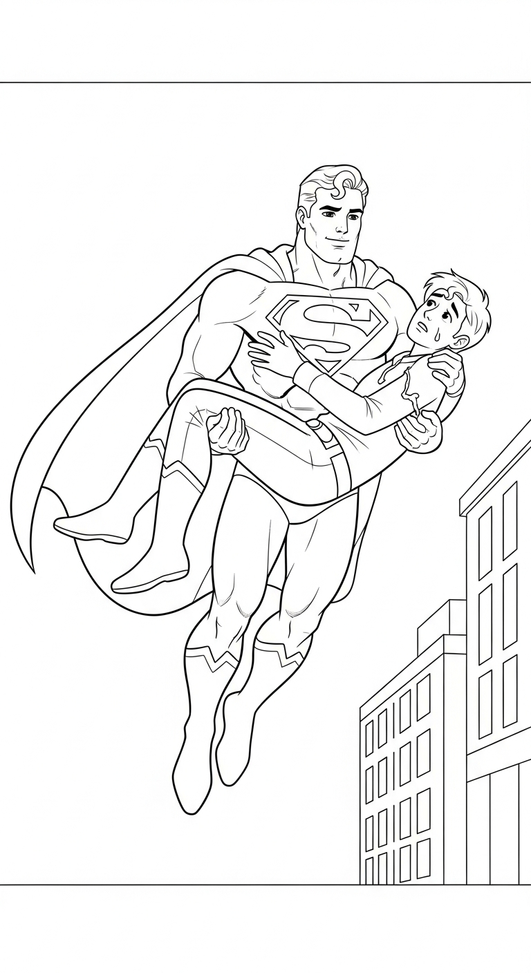 image de coloriage Superman updated pour enfant