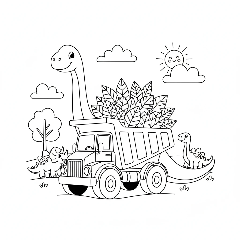 coloriage Tombereau pour enfants