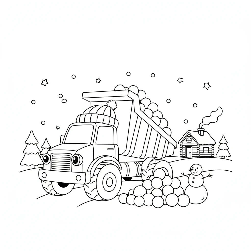 imprimer coloriage Tombereau