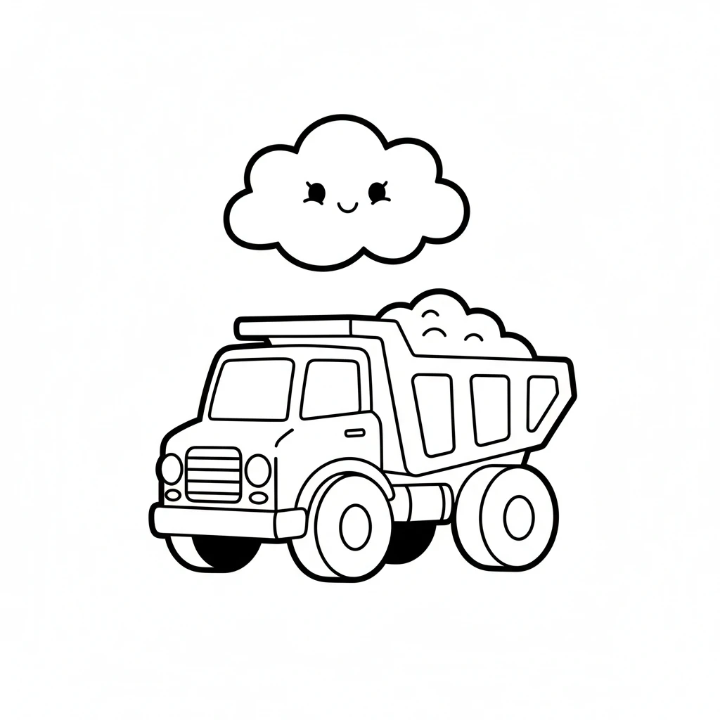 coloriage Tombereau pour enfant de 7 ans