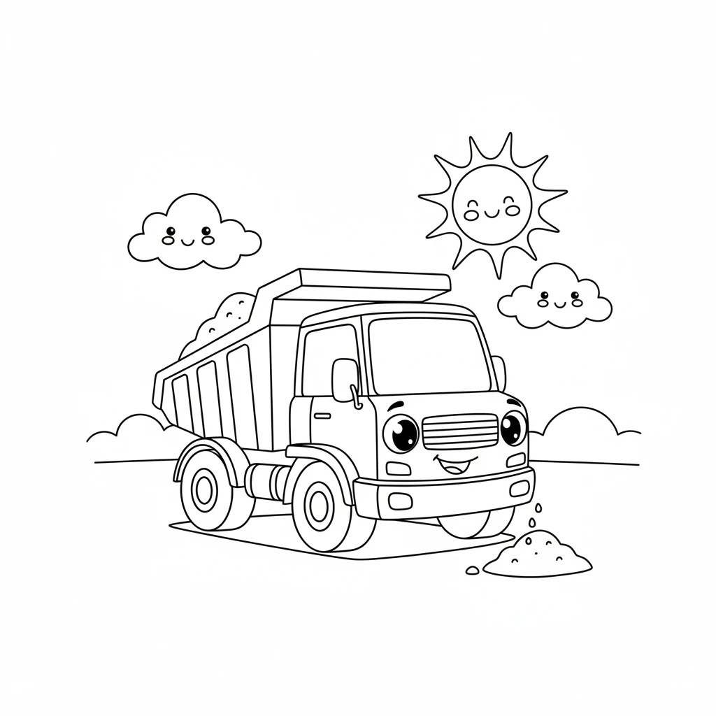 imprimer coloriage Tombereau 1