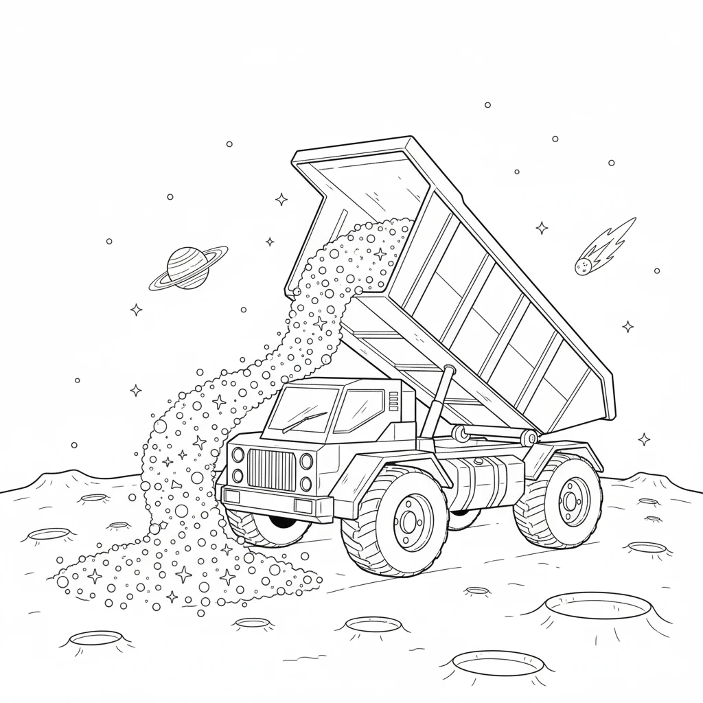 coloriage Tombereau gratuit en ligne