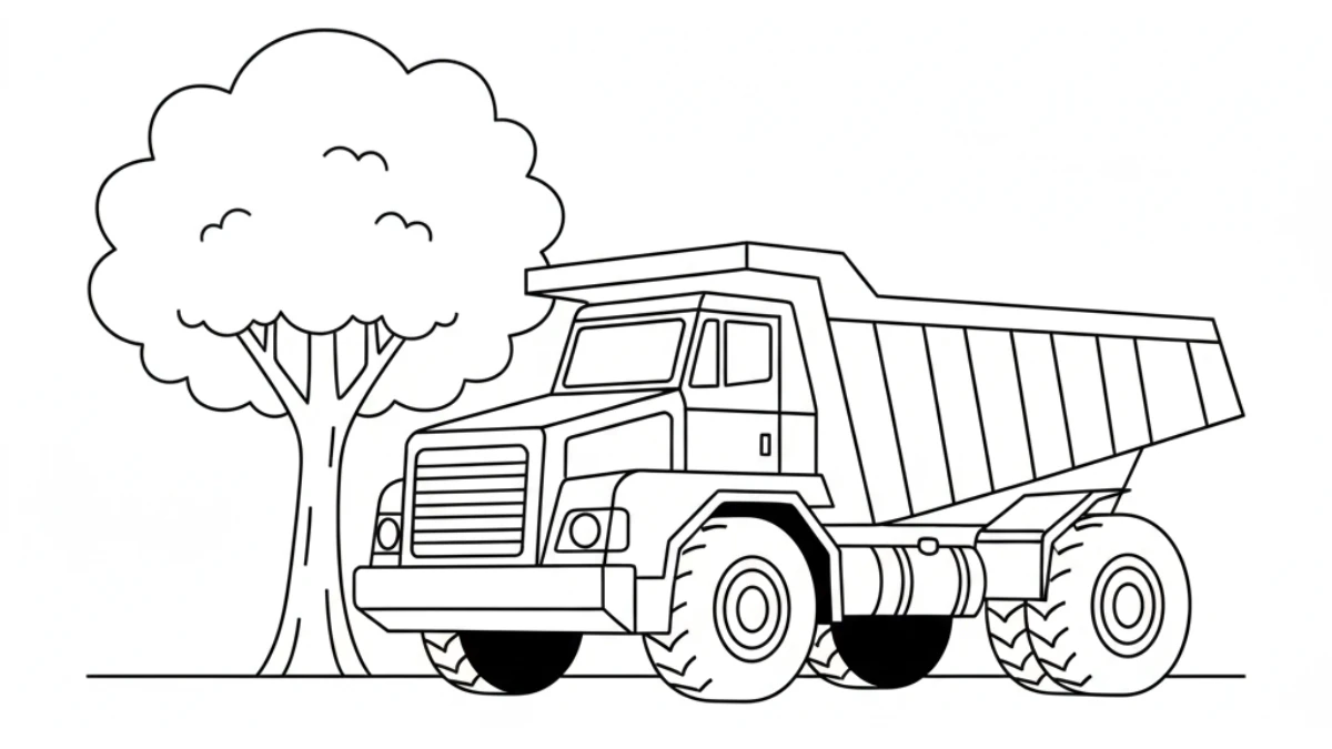 image de coloriage Tombereau pour enfant