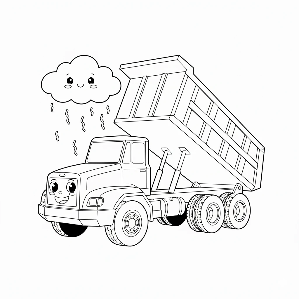 coloriage Tombereau pour enfant gratuit