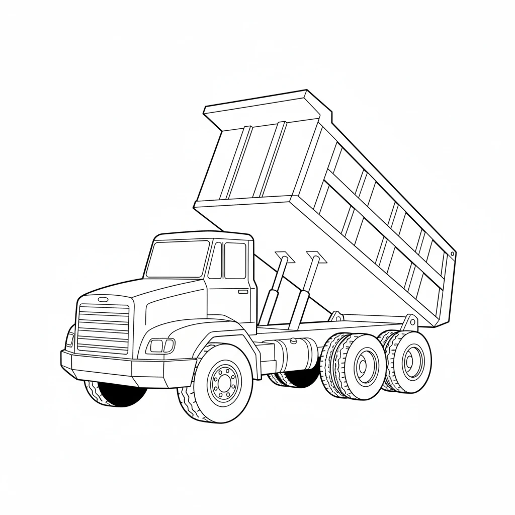 coloriage Tombereau pour enfant de 5 ans