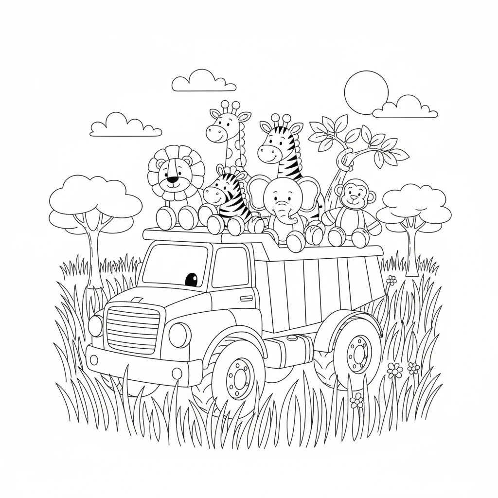 coloriage Tombereau en ligne 1