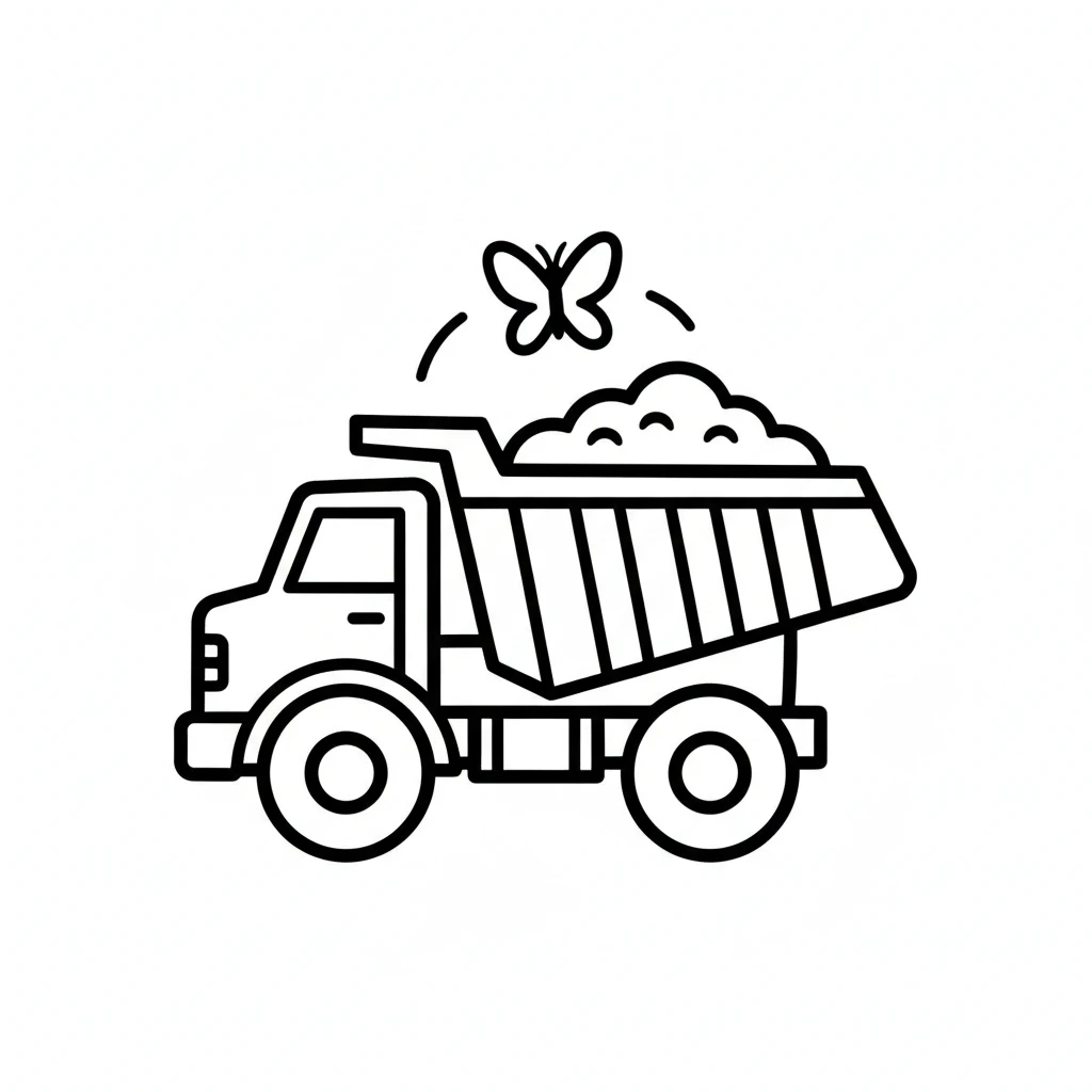 coloriage Tombereau pour enfant gratuit 1