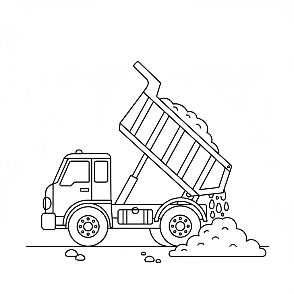 coloriage Tombereau à imprimer pdf