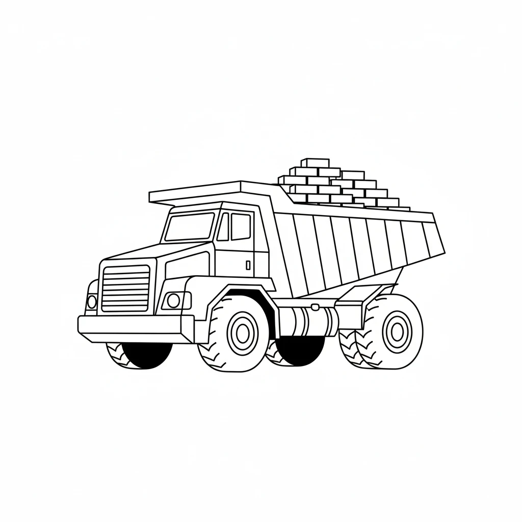 coloriage Tombereau et decoupage a imprimer gratuit