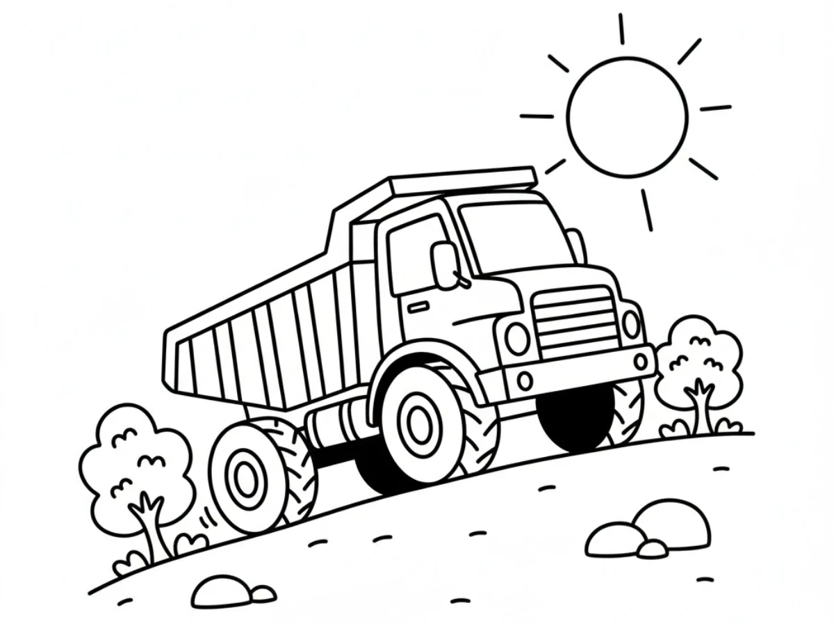 image de coloriage Tombereau pour enfant 1