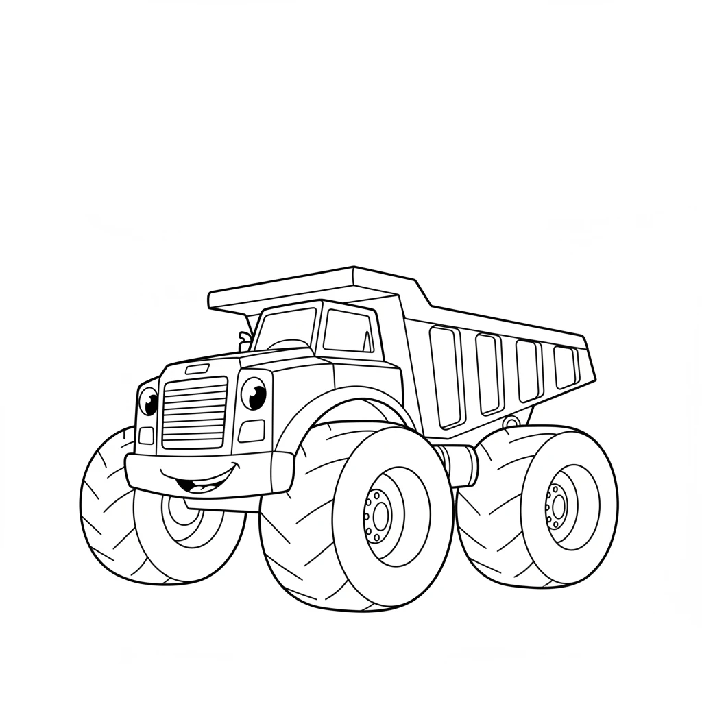 imprimer coloriage Tombereau pour enfant