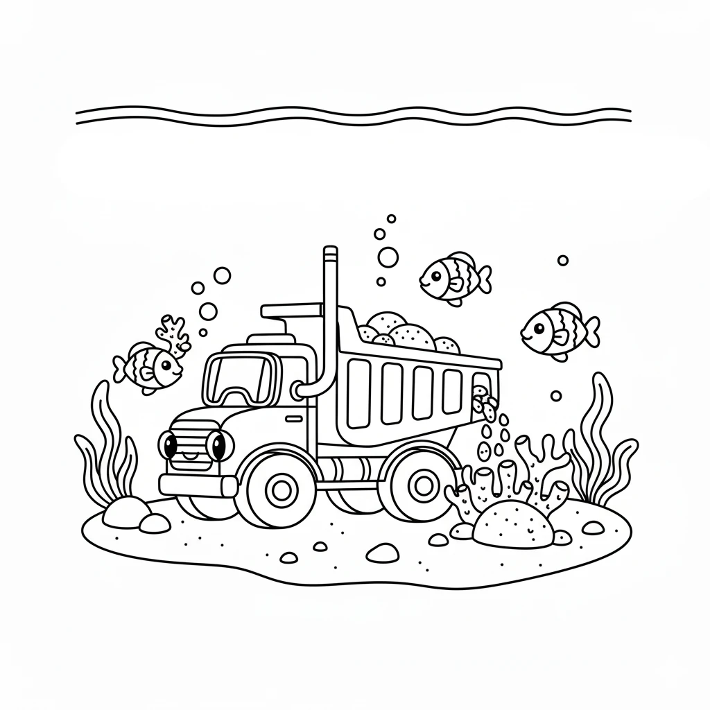 coloriage Tombereau à imprimer pdf gratuit