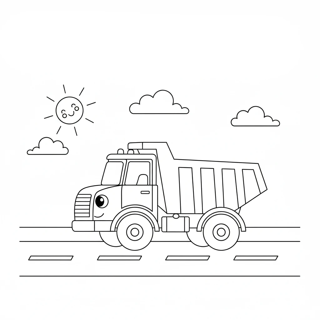 coloriage Tombereau a imprimer gratuit