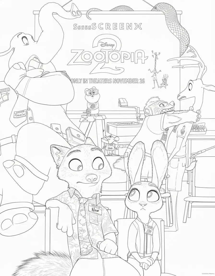 coloriage Zootopie 2 à imprimer