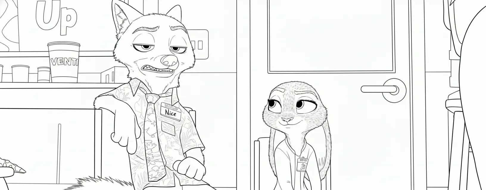 coloriage Zootopie 2 pour enfant de 2 ans