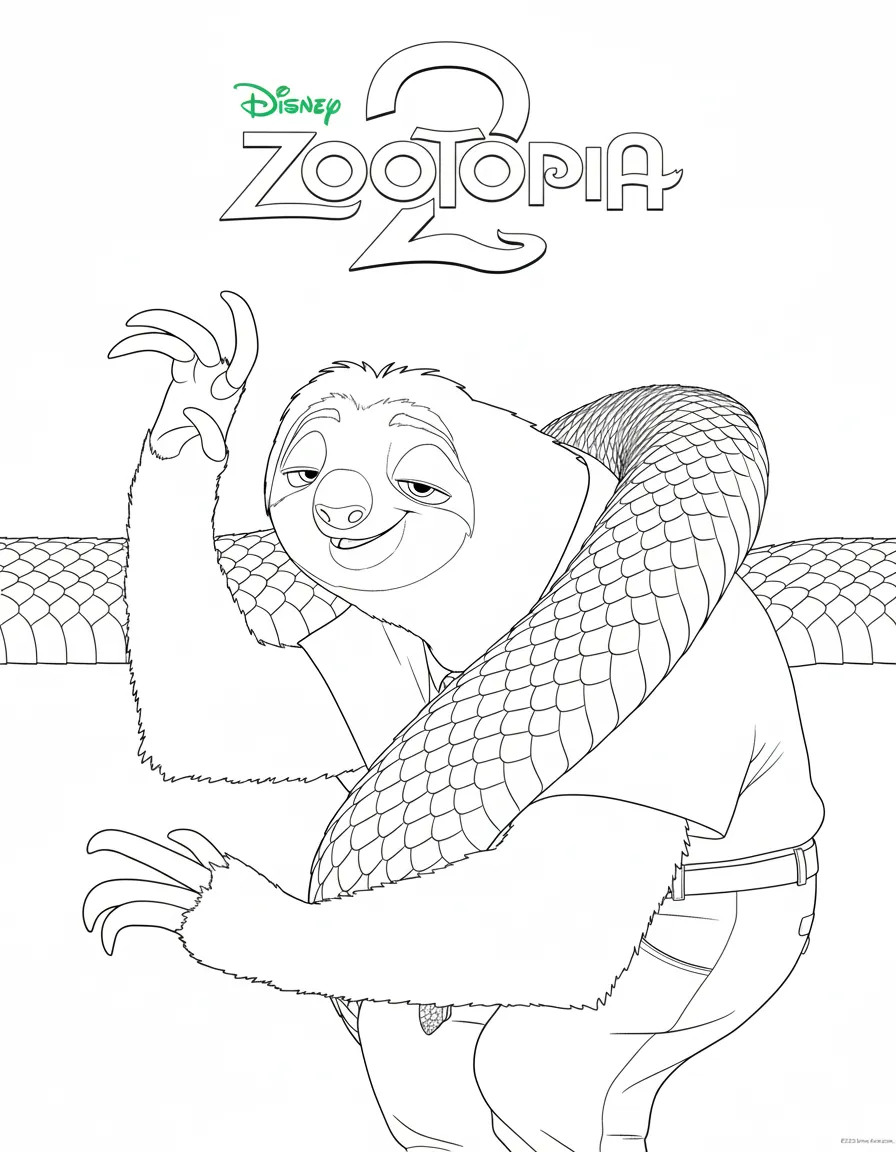 coloriage Zootopie 2 pour bebe a imprimer