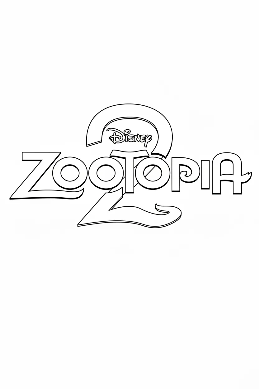 coloriage Zootopie 2 à imprimer pour enfant de 2 ans
