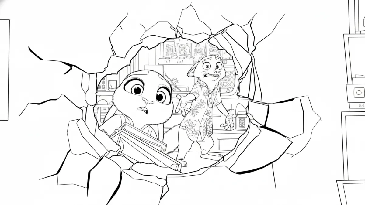 image pour coloriage Zootopie 2 enfant