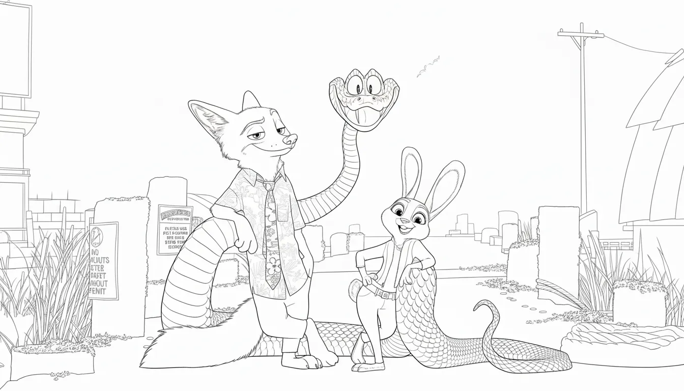 télécharger coloriage Zootopie 2 gratuit